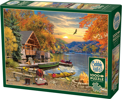 Lakeside Retreat 1000 Piece Cobble Hill Puzzle + Poster