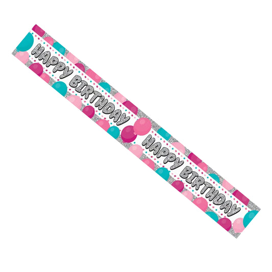 Holographic Foil Party Banner - Pink