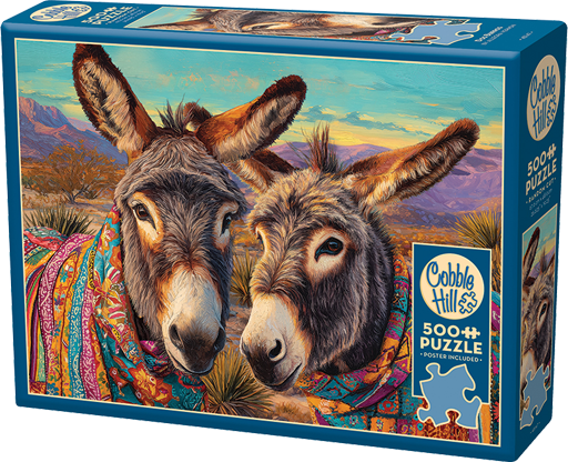 Dos Burros 500 Piece Cobble Hill Puzzle + Poster