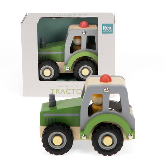 Wooden Push Along Vehicle Toy - Tractor (Green)