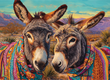 Dos Burros 500 Piece Cobble Hill Puzzle + Poster