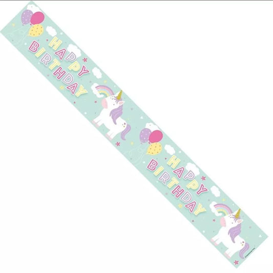 Holographic Foil Party Banner - Unicorn Birthday Girl