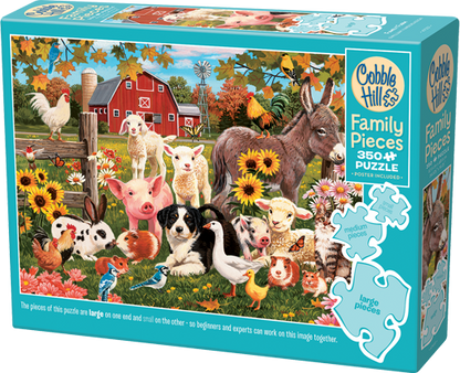 Family Farm (Family) 350 Piece Cobble Hill Puzzle + Poster