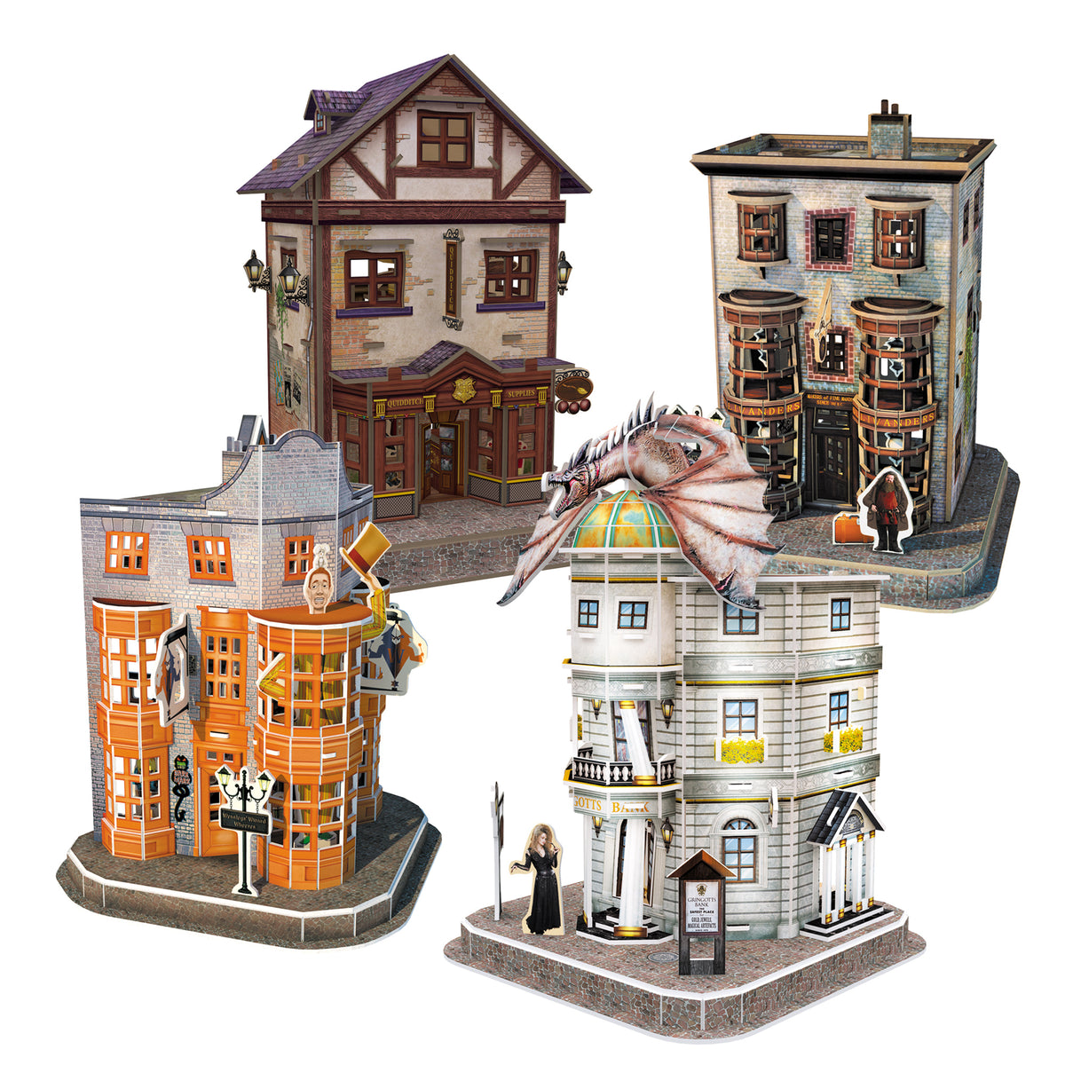 Harry Potter Diagon Alley 4 in 1 3D Puzzle Set