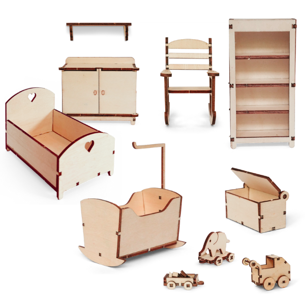 Dollhouse Furniture Kit - Nursery (Scale 1:12)
