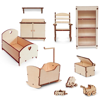 Dollhouse Furniture Kit - Nursery (Scale 1:12)