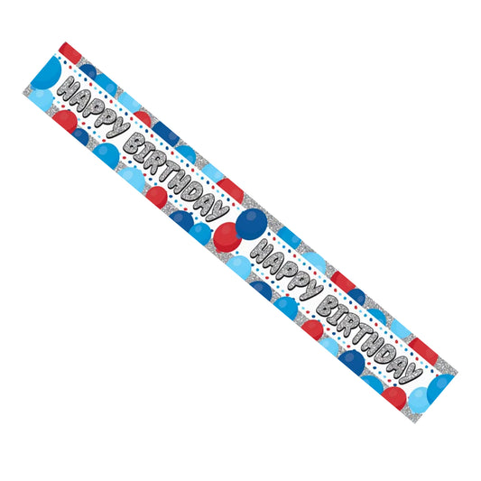 Holographic Foil Party Banner - Blue