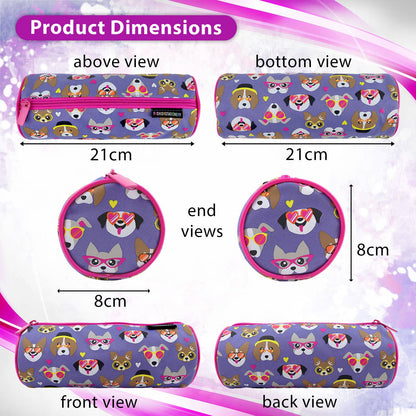 Cute Dogs Purple Pencil Case