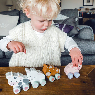 Cow Wooden First Push Toy