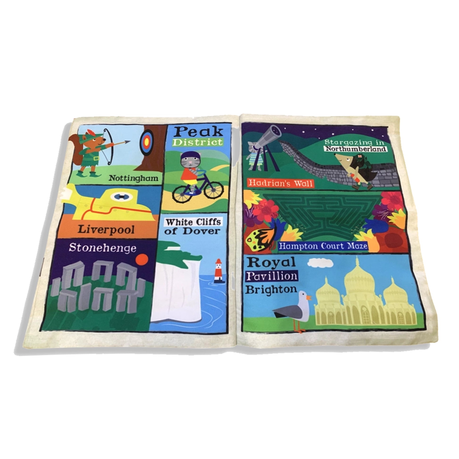 Nursery Times Crinkly Newspaper - Welcome to England - Jo & Nic's Crinkly Cloth Books - The Forgotten Toy Shop