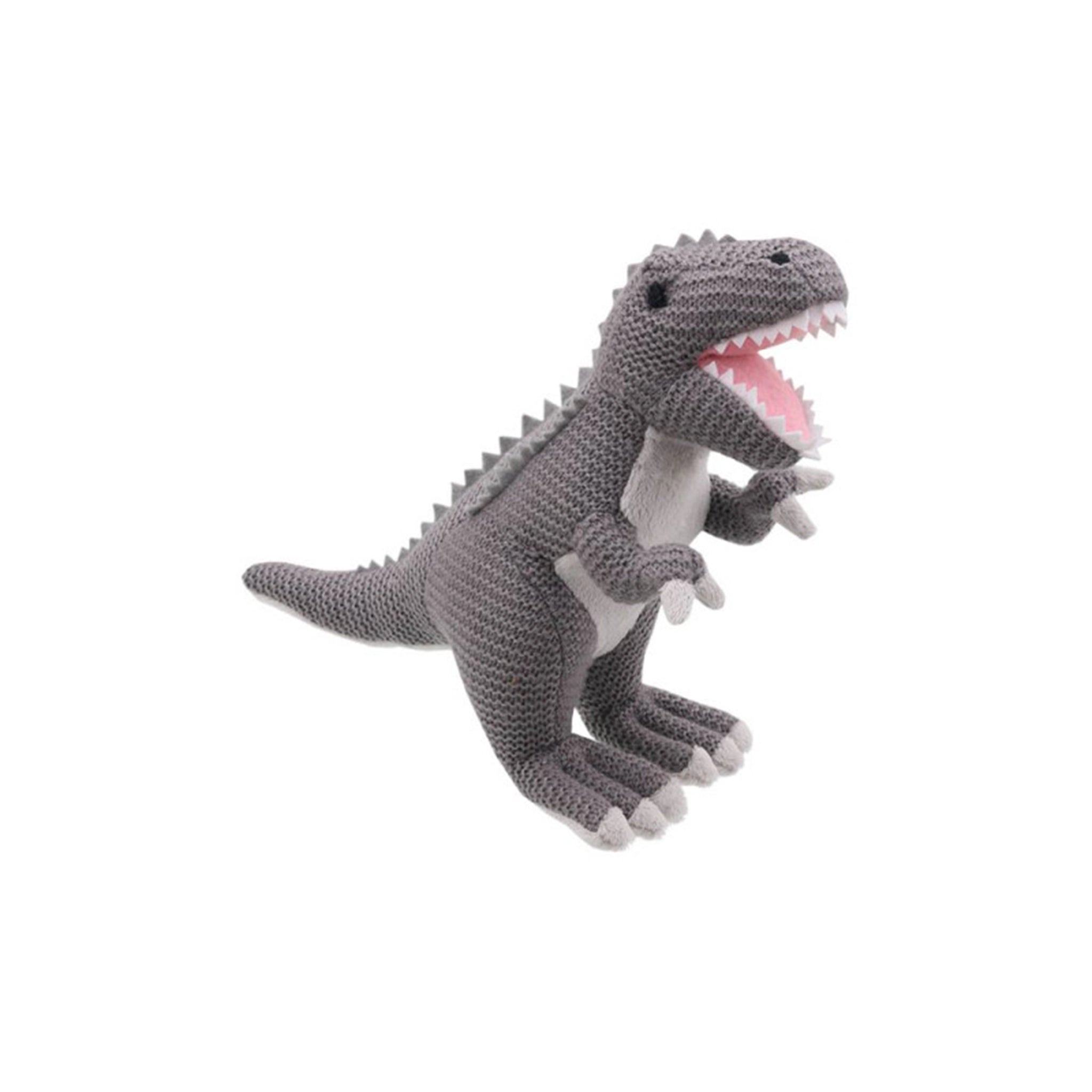 Wilberry Knitted - T-Rex (Grey) - Wilberry Toys - The Forgotten Toy Shop
